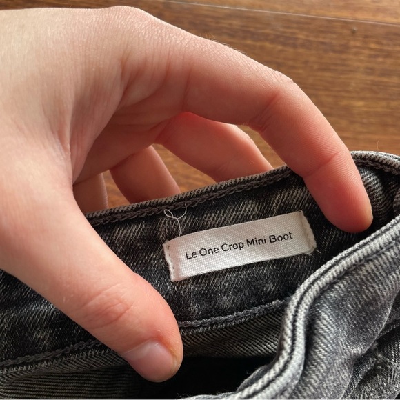 Frame Le One Crop Mini Boot Gray Faded Stretch Casual Denim Pants size 1 - Picture 12 of 16